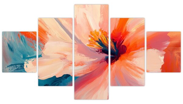 Obraz - Malovaný květ (125x70 cm)