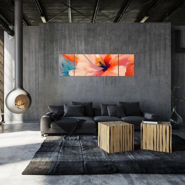 Obraz - Malovaný květ (170x50 cm)