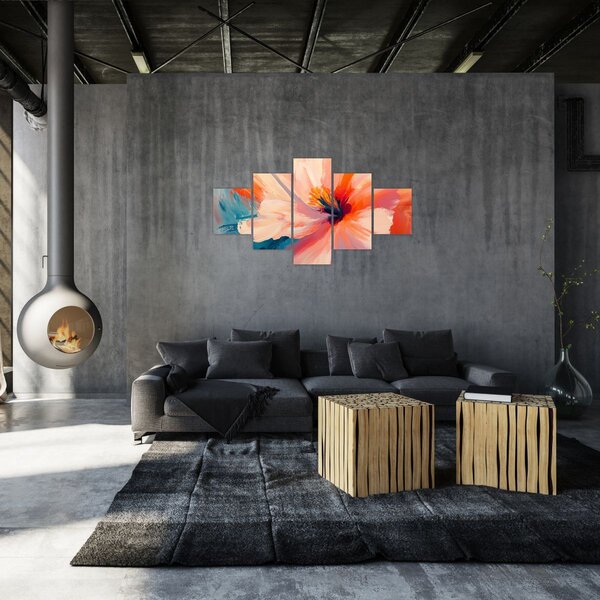 Obraz - Malovaný květ (125x70 cm)