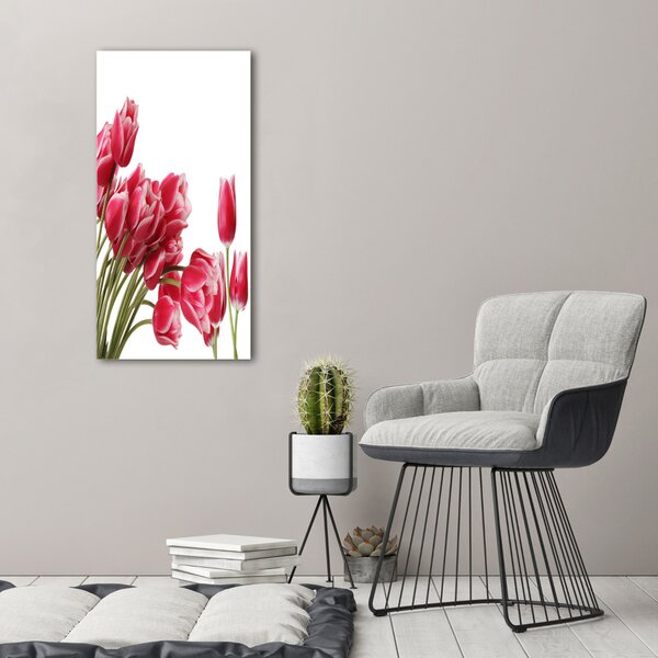 Vertikální Foto obraz na plátně Červené tulipány ocv-109710799
