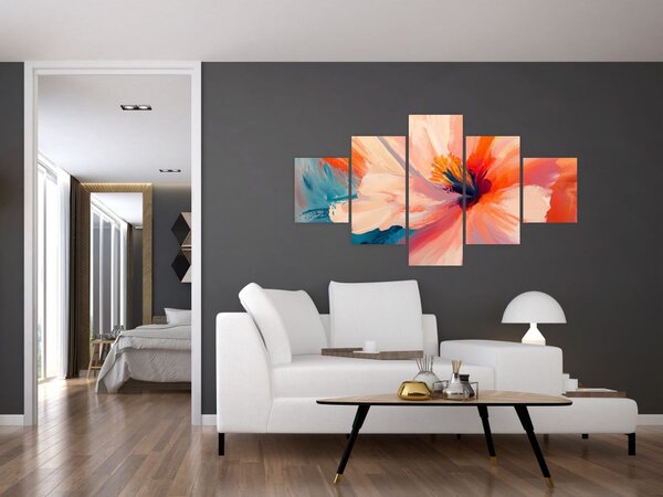 Obraz - Malovaný květ (125x70 cm)