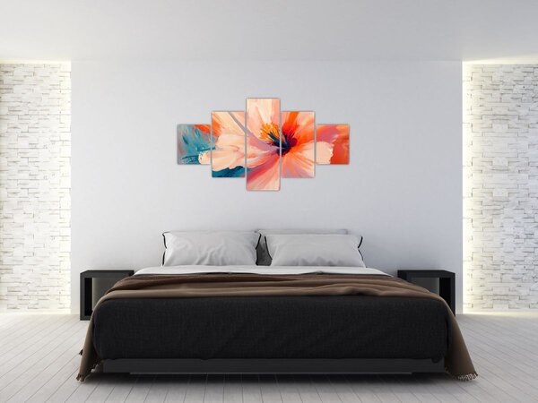 Obraz - Malovaný květ (125x70 cm)