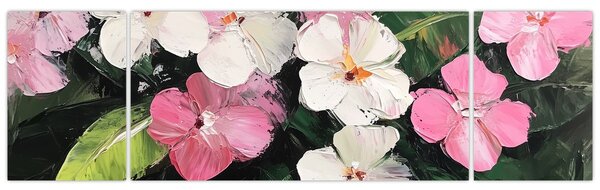Obraz - Růžové a bílé květy (170x50 cm)