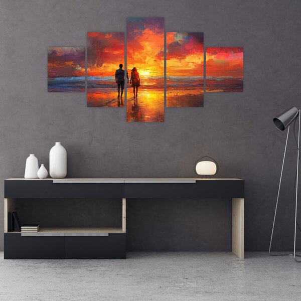 Obraz - Procházka na pláži (125x70 cm)