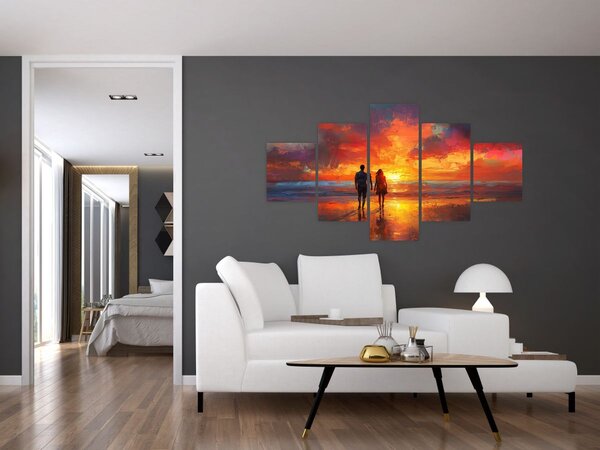 Obraz - Procházka na pláži (125x70 cm)