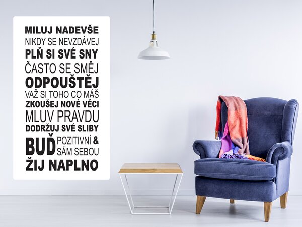Žij naplno motivační samolepka na zeď výška 45 cm