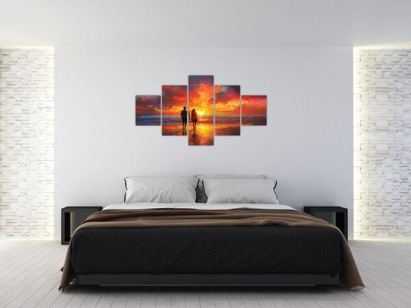 Obraz - Procházka na pláži (125x70 cm)