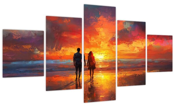 Obraz - Procházka na pláži (125x70 cm)
