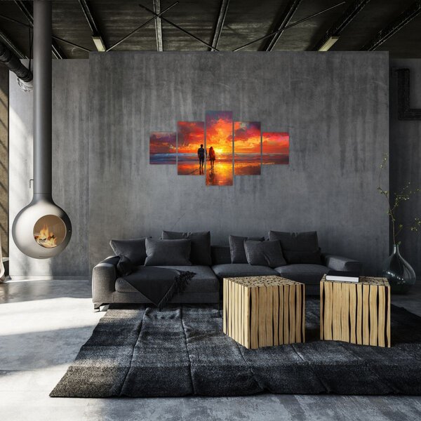 Obraz - Procházka na pláži (125x70 cm)