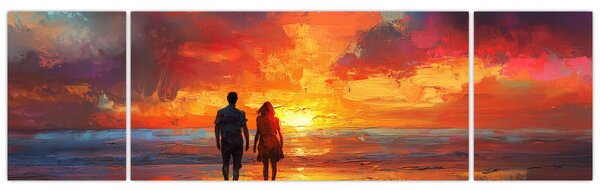 Obraz - Procházka na pláži (170x50 cm)