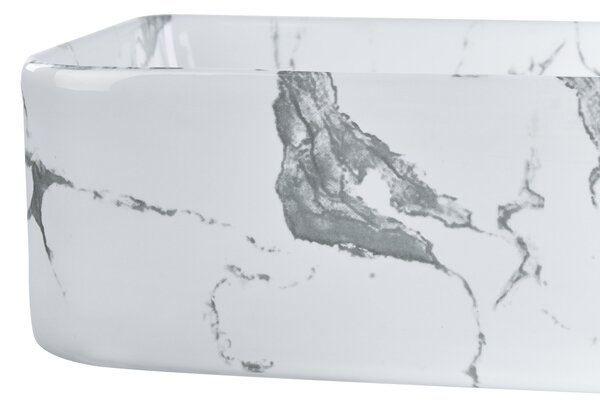 Umyvadlo na desku IPALA Bílý mramor 62 x 35 cm Keramika