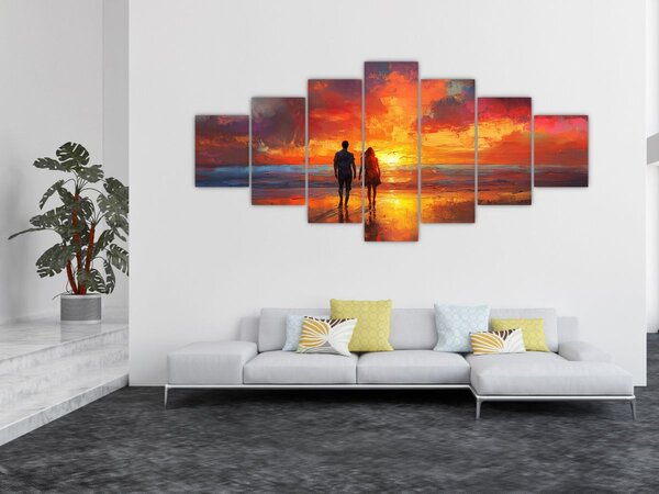 Obraz - Procházka na pláži (210x100 cm)