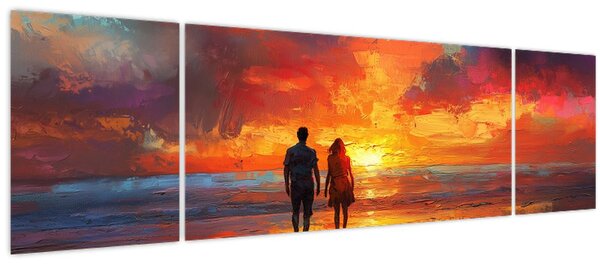 Obraz - Procházka na pláži (170x50 cm)