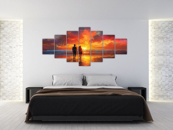 Obraz - Procházka na pláži (210x100 cm)