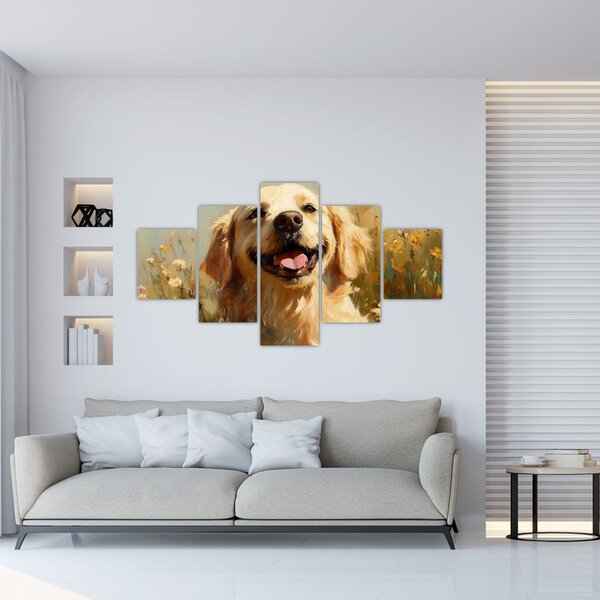 Obraz - Šťastný psík (125x70 cm)