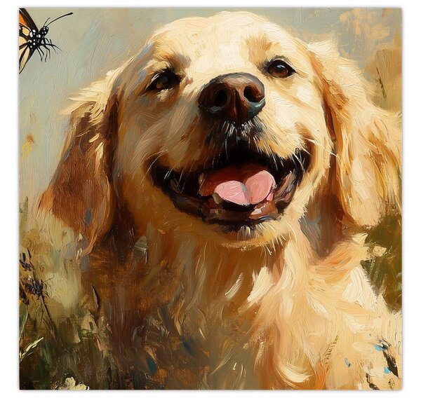 Obraz - Šťastný psík (30x30 cm)