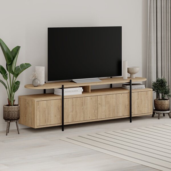 TV stolek v dekoru dubu v přírodní barvě 160x48 cm Hinoa – Marckeric