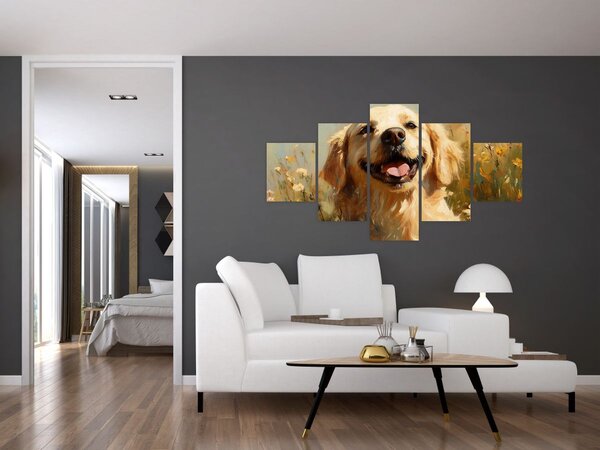 Obraz - Šťastný psík (125x70 cm)