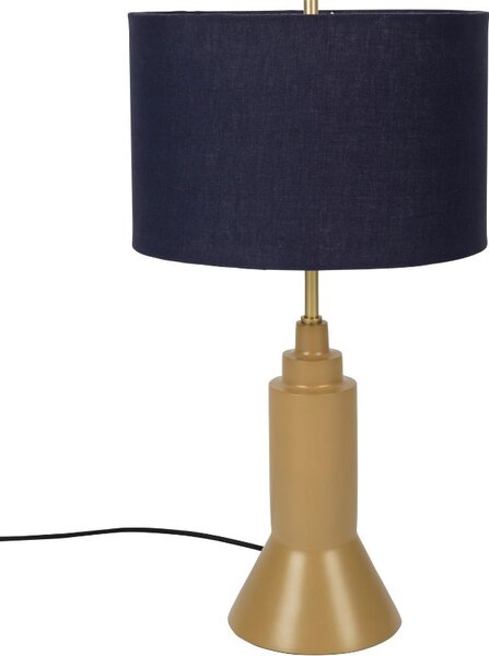 White Label Tmavě modrá látková stolní lampa WLL KAJA