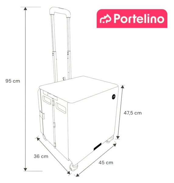 Skládací vozík PORTELINO růžový Portelino