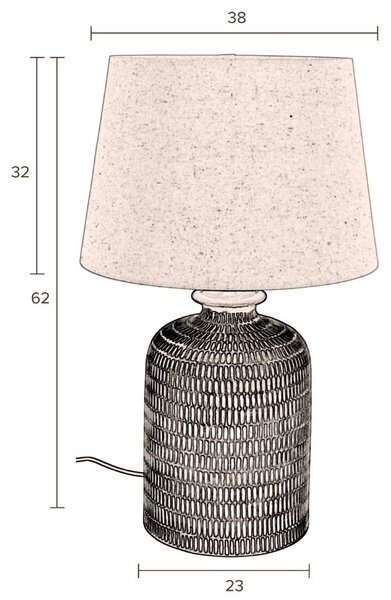 Béžová keramická stolní lampa DUTCHBONE RUSSEL se lněným stínidlem
