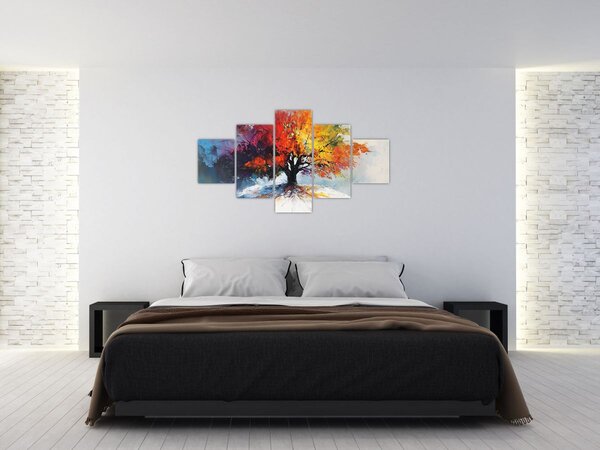 Obraz - Pestrobarevný strom (125x70 cm)