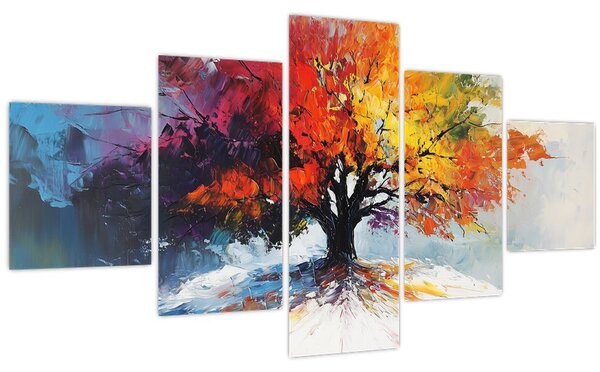 Obraz - Pestrobarevný strom (125x70 cm)