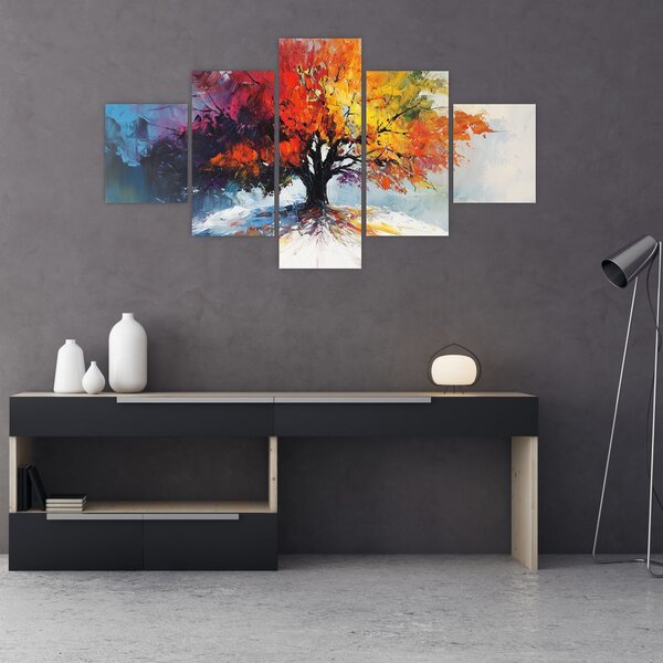 Obraz - Pestrobarevný strom (125x70 cm)