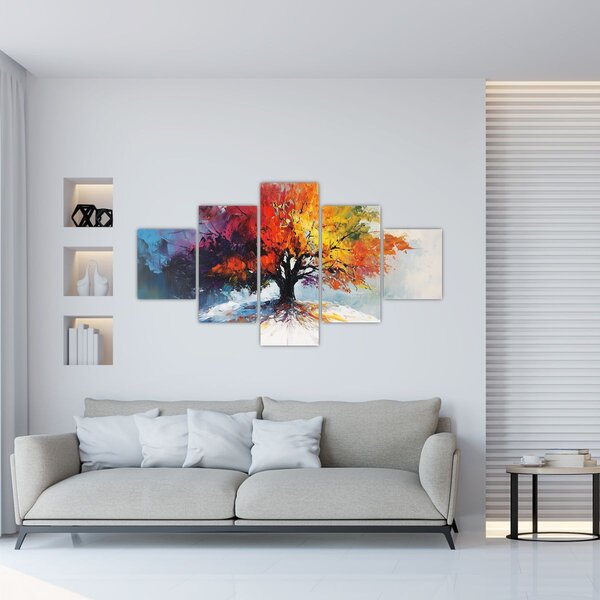 Obraz - Pestrobarevný strom (125x70 cm)