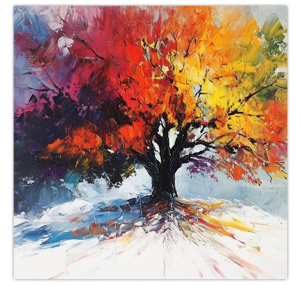 Obraz - Pestrobarevný strom (30x30 cm)