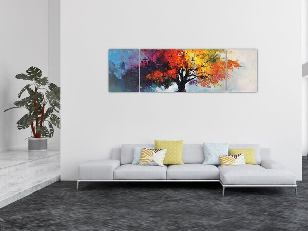 Obraz - Pestrobarevný strom (170x50 cm)