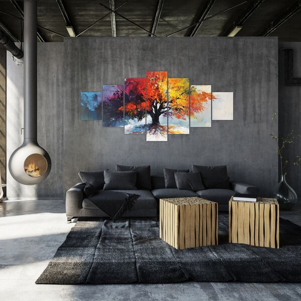 Obraz - Pestrobarevný strom (210x100 cm)