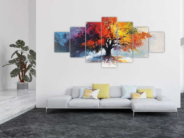 Obraz - Pestrobarevný strom (210x100 cm)