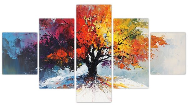 Obraz - Pestrobarevný strom (125x70 cm)