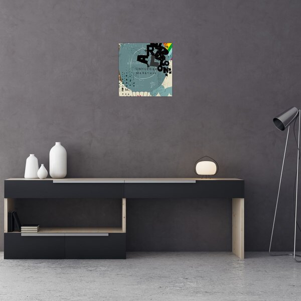 Obraz - Létající balón s duhou (30x30 cm)