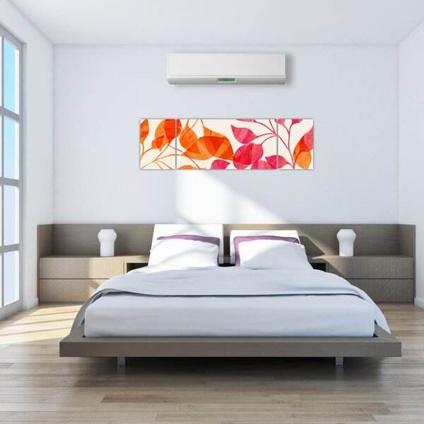 Obraz - Oranžové lístí (170x50 cm)