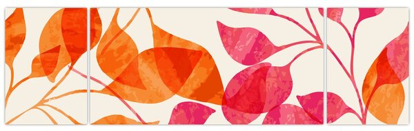 Obraz - Oranžové lístí (170x50 cm)
