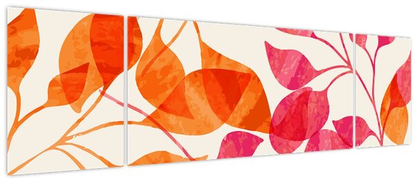 Obraz - Oranžové lístí (170x50 cm)
