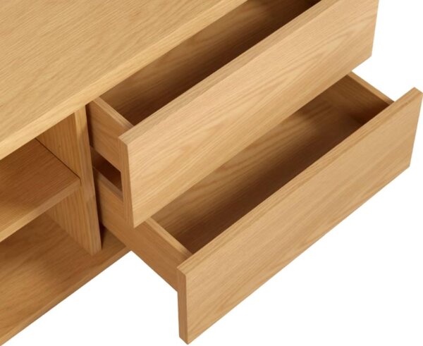 Dubový TV stolek Kave Home Abilen 150 x 36 cm