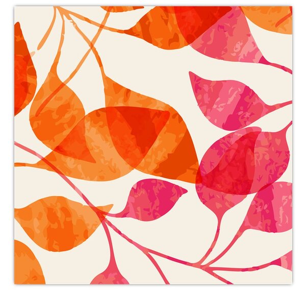 Obraz - Oranžové lístí (30x30 cm)