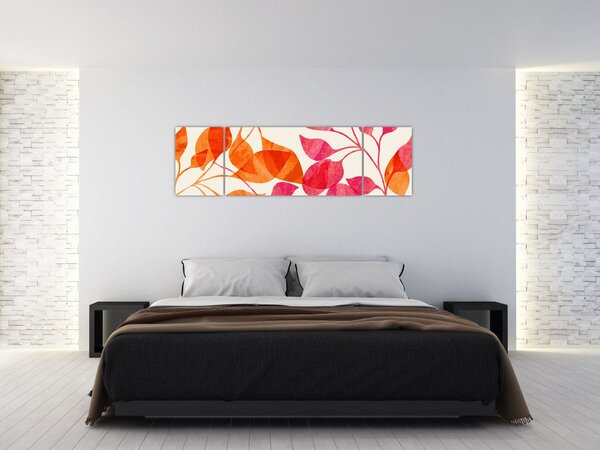 Obraz - Oranžové lístí (170x50 cm)