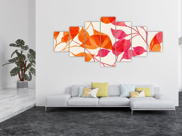 Obraz - Oranžové lístí (210x100 cm)