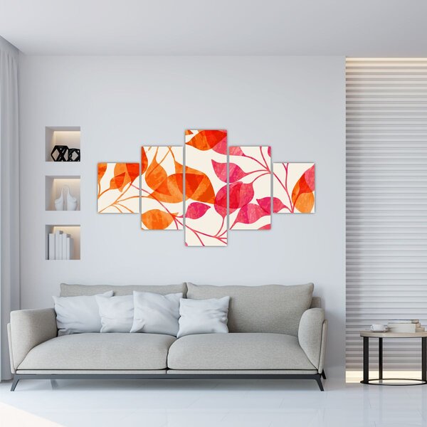 Obraz - Oranžové lístí (125x70 cm)