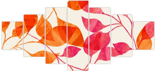 Obraz - Oranžové lístí (210x100 cm)