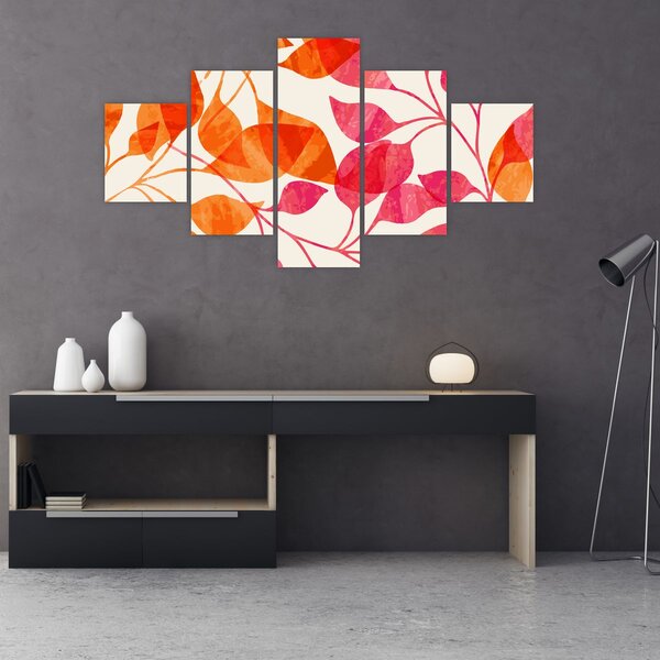 Obraz - Oranžové lístí (125x70 cm)