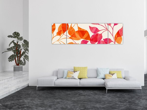 Obraz - Oranžové lístí (170x50 cm)