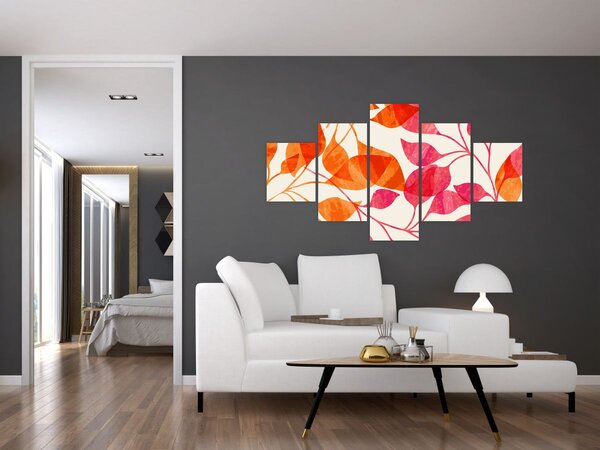 Obraz - Oranžové lístí (125x70 cm)