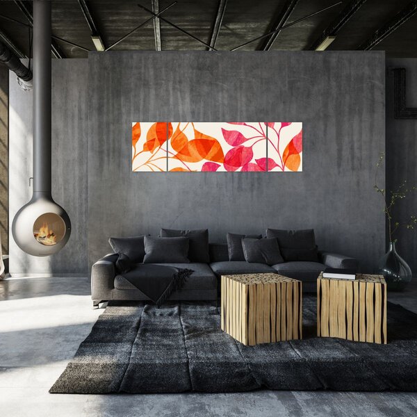 Obraz - Oranžové lístí (170x50 cm)