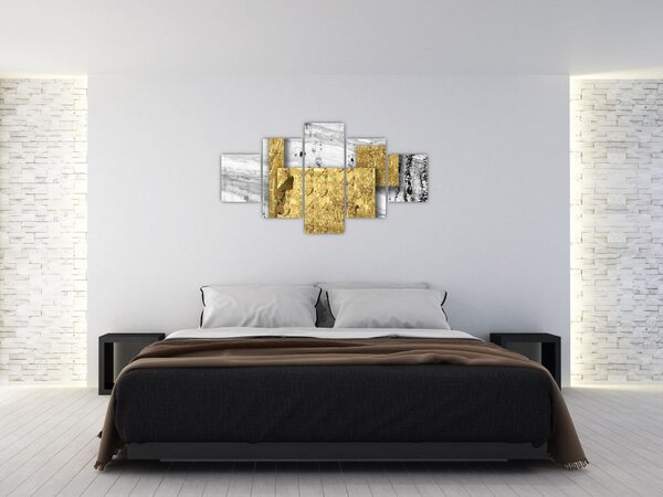 Obraz - Zlaté čtverce N⁰1 (125x70 cm)
