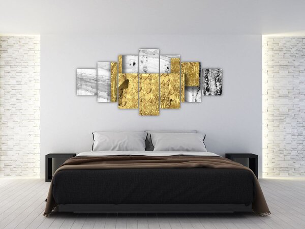 Obraz - Zlaté čtverce N⁰1 (210x100 cm)
